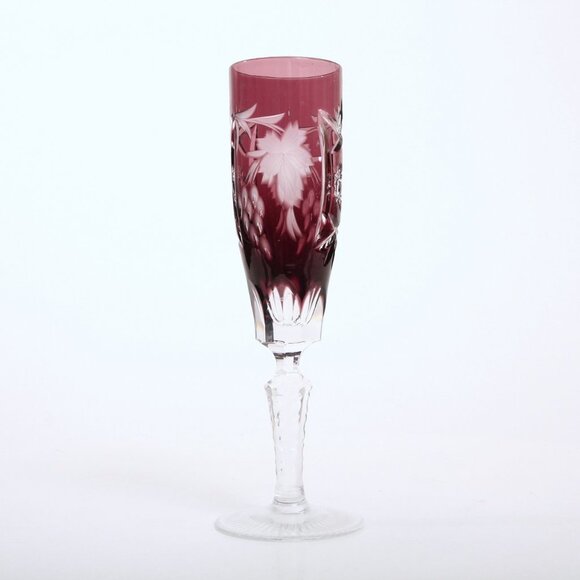 Vintage Bohemian Crystal Tall Wine Glass